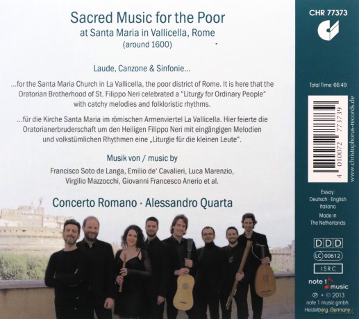 Sacred Music for the Poor - Populaere geistliche Musik aus der Armenkirche Roms um 1600 [CD]