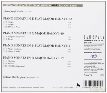 Joseph Haydn: Saemtliche Klaviersonaten Vol.5 [CD]