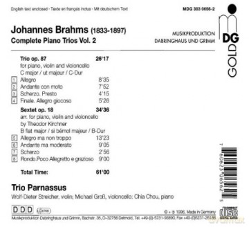 Johannes Brahms: Saemtliche Klaviertrios Vol.2 [CD]