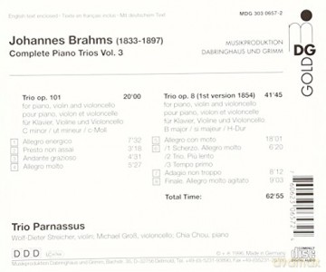Johannes Brahms: Saemtliche Klaviertrios Vol.3 [CD]