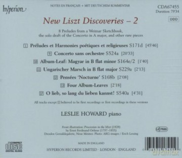 Franz Liszt: Saemtliche Klavierwerke - New Discoveries Vol.2 [CD]