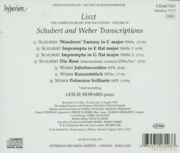 Franz Liszt: Saemtliche Klavierwerke Vol.49 [CD]
