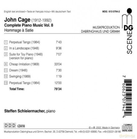 John Cage: Saemtliche Klavierwerke Vol.8 [CD]
