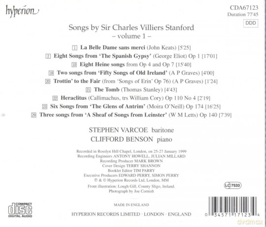 Charles Villiers Stanford: Saemtliche Lieder Vol.1 [CD]