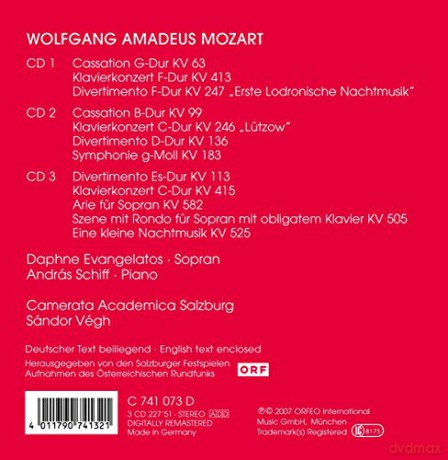 Sandor Vegh - Salzburger Mozart-Matineen 1988-1993 [3CD]