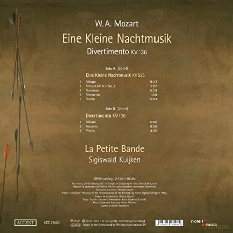 Wolfgang Amadeus Mozart: Serenade Nr.13 Eine kleine Nachtmusik (140g) [Winyl]
