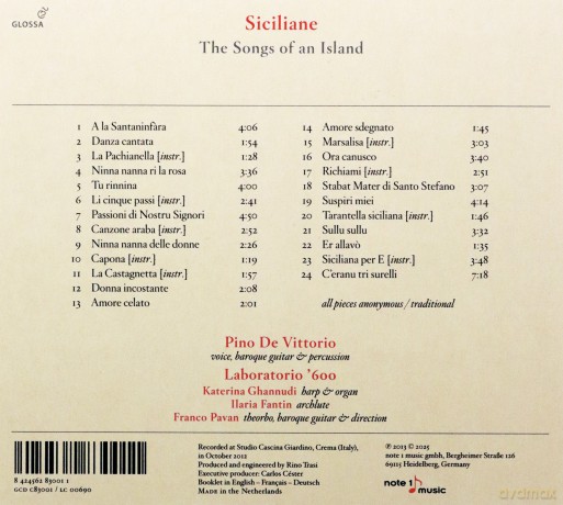 Siciliane - The Songs of an Island [CD]