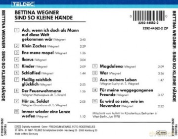Bettina Wegner: Sind so kleine Haende [CD]
