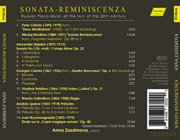 Sonata-Reminiscenza - Russische Klaviermusik an der Wende zum 20. Jahrhundert [CD]