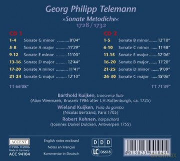 Georg Philipp Telemann: Sonate Metodiche (1728/1732) [2CD]