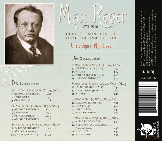 Max Reger: Sonaten fur Violine solo op.91 Nr.1-7 [2CD]