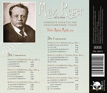 Max Reger: Sonaten fur Violine solo op.91 Nr.1-7 [2CD]