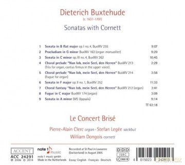 Dieterich Buxtehude: Sonaten mit Cornett (Zink) [CD]