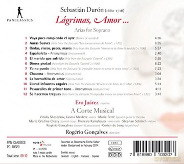 Sebastian Duron: Sopran-Arien Lagrimas, amor... [CD]
