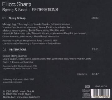 Elliott Sharp: Spring & Neap / Re:Iterations - Vol. 5 (Digipack) [CD]