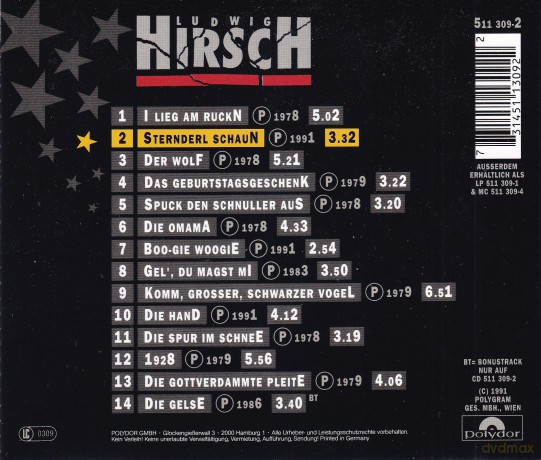 Ludwig Hirsch: Sternderl schaun [CD]