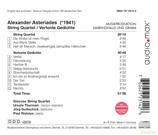 Alexander Asteriades: Streichquartett [CD]