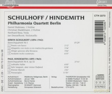 Erwin Schulhoff: Streichquartett Nr.1 [CD]