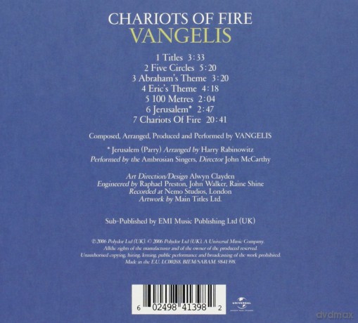 Chariots Of Fire Soundtrack 25th Anniversary Edition (Rydwany ognia) (Vangelis) (digipack) [CD]