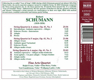 Robert Schumann: Streichquartette Nr.1-3 [CD]