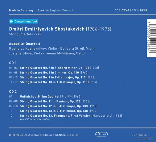Dmitri Schostakowitsch: Streichquartette Nr.7-13 [2CD]