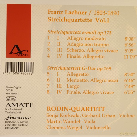 Franz Lachner: Streichquartette Vol.1 [CD]