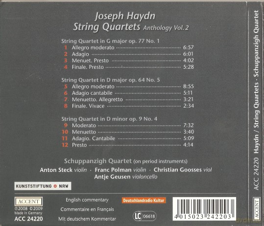Joseph Haydn: Streichquartette Vol.2 [CD]