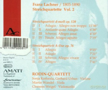 Franz Lachner: Streichquartette Vol.2 [CD]