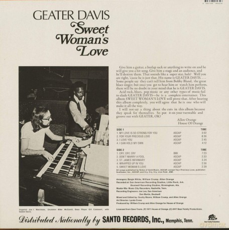 Geater Davis: Sweet Woman's Love [Winyl]