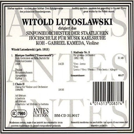 Witold Lutoslawski: Symphonie Nr.3 [CD]