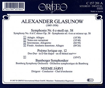 Alexander Glasunow: Symphonie Nr.6 [CD]