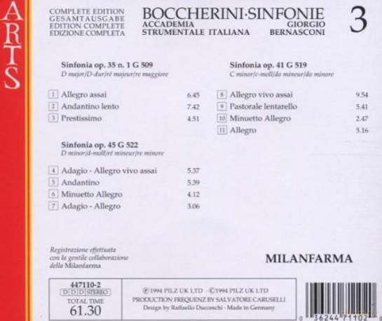 Luigi Boccherini: Symphonien G.509,519,522 [CD]