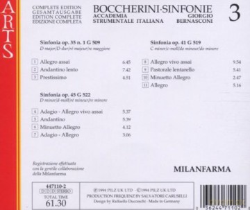 Luigi Boccherini: Symphonien G.509,519,522 [CD]