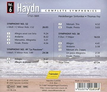 Joseph Haydn: Symphonien Nr.49,52,58 [CD]