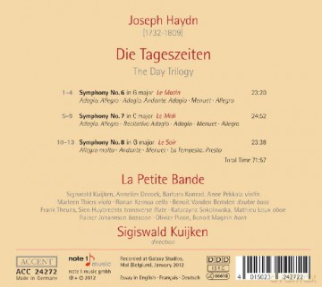 Joseph Haydn: Symphonien Nr.6-8 Die Tageszeiten [CD]