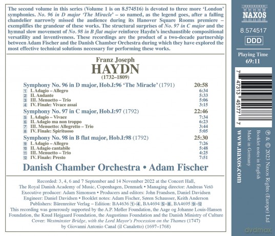 Joseph Haydn: Symphonien Nr.96-98 [CD]