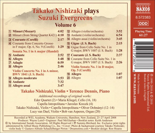 Takako Nishizaki - Suzuki Evergreens Vol.6 [CD]