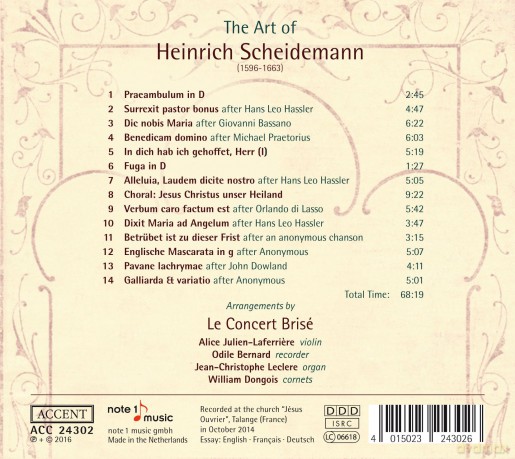 Heinrich Scheidemann: The Art of Heinrich Scheidemann [CD]