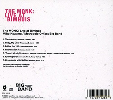Miho Hazama: The Monk: Live At Bimhuis [CD]