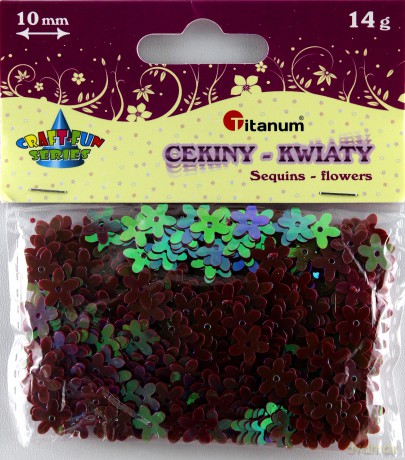 Cekiny Kwiaty 10mm Malinowe