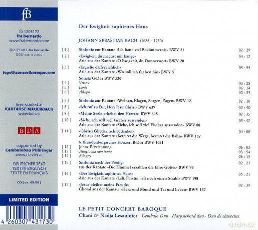 Johann Sebastian Bach: Transkriptionen fur 2 Cembali Der Ewigkeit saphirnes Haus [CD]