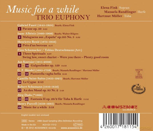 Trio Euphony - Music for a while [CD]