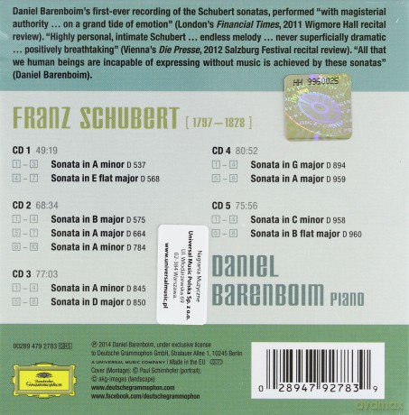 Daniel Barenboim: Schubert Piano Sonatas [CD]