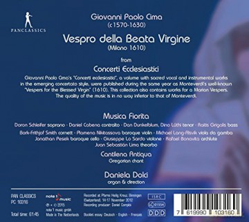 Giovanni Paolo Cima: Vespro della Beata Virgine (Mailand, 1610) [CD]