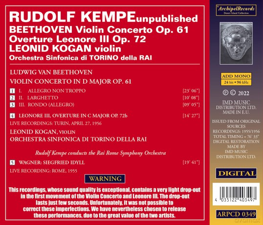 Ludwig van Beethoven: Violinkonzert op.61 [CD]