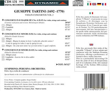 Giuseppe Tartini: Violinkonzerte D.15,56,125 [CD]