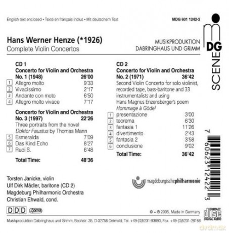 Hans Werner Henze: Violinkonzerte Nr.1-3 [2CD]