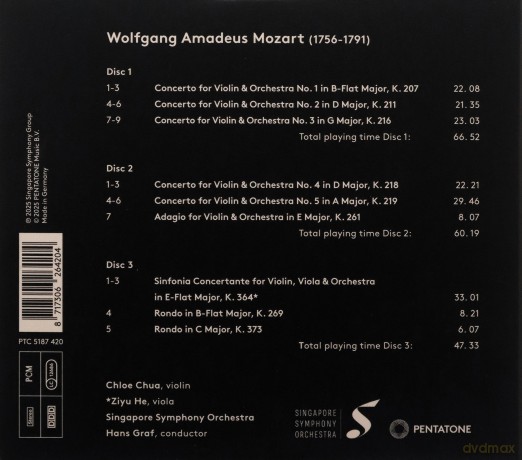Wolfgang Amadeus Mozart: Violinkonzerte Nr.1-5 [3CD]