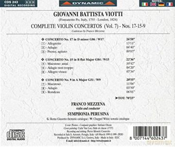 Giovanni Battista Viotti: Violinkonzerte Nr.9,15,17 [CD]