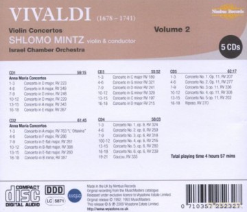 Antonio Vivaldi: Violinkonzerte Vol.2 [5CD]